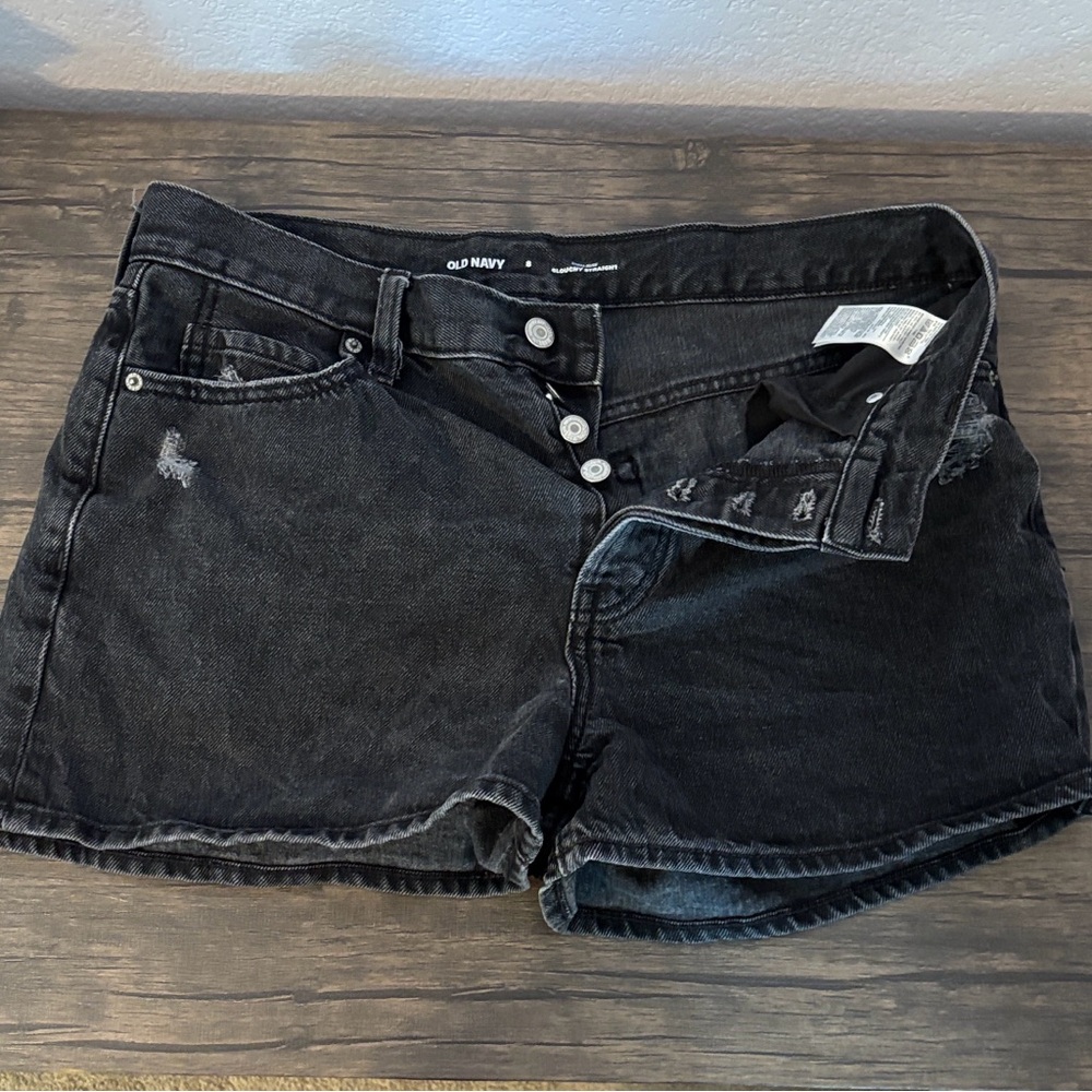 Women’s black button fly Jean shorts size 8